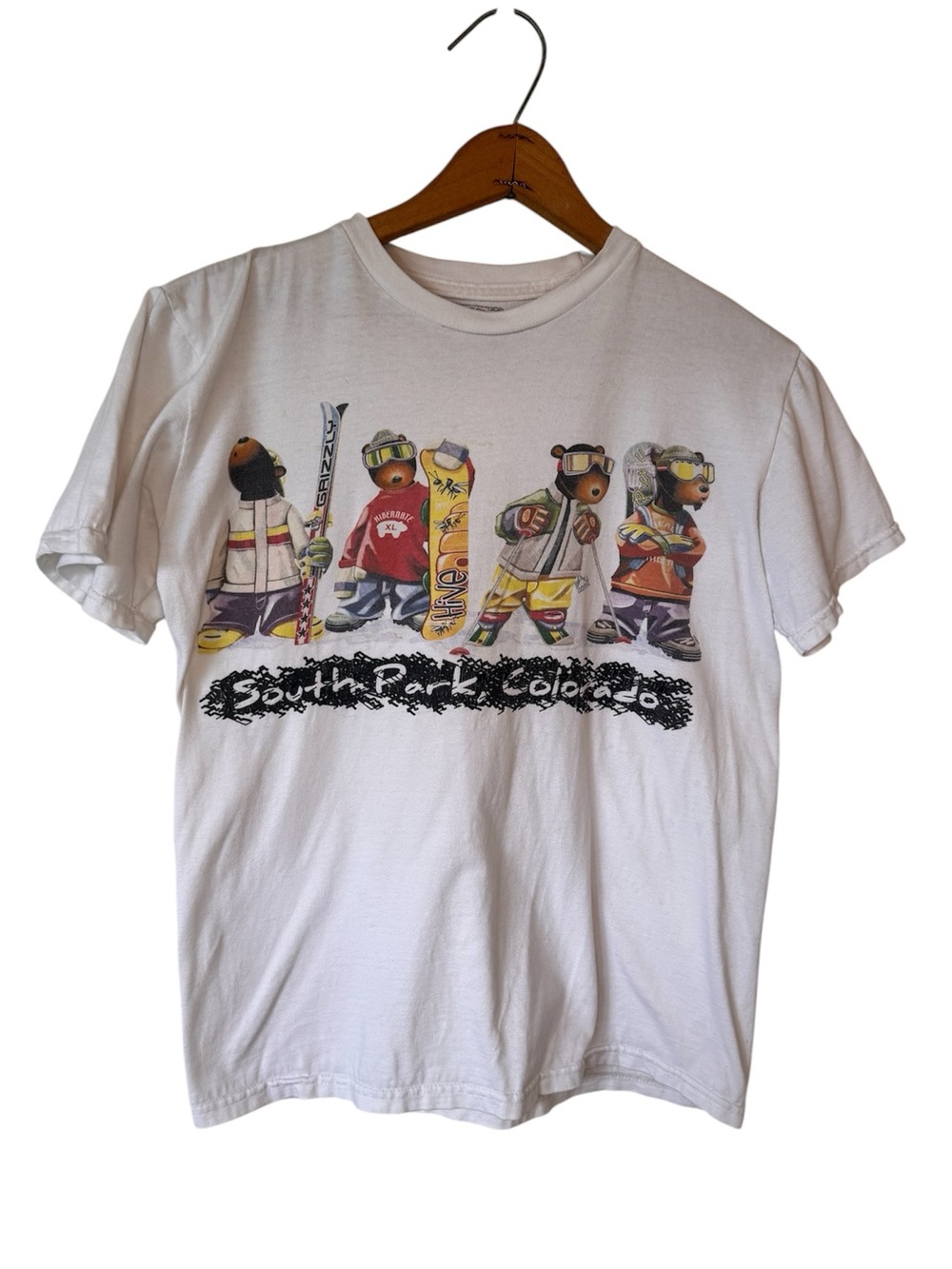 The Duck Company South Park Colorado Bear Ski Snowboard Graphic Tee Youth XL Y2K